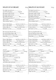 English worksheet: Shape of My Heart