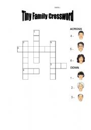 family crossword tiny easy worksheet