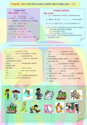 irregular verbs with present perfect and simple past 2/3