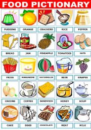 English Worksheet: FOOD PICTIONARY