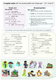 irregular verbs with present perfect and simple past 2/3