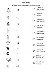 English worksheet: vers matching