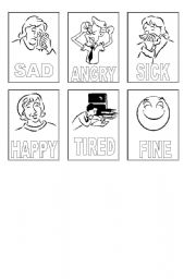 English worksheet: feelings cards