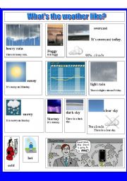 WEATHER PICTIONARY FOR ELEMENTARY LEVEL # 1