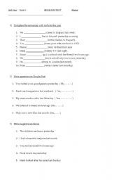 English worksheet: Simple Past Tense