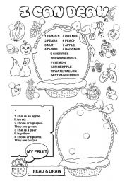 English Worksheet: I can draw series (7/10) - fruit