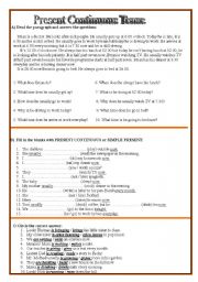 English Worksheet: Present Continuous