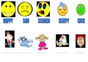 English worksheet: EMOTIONS- Elementary- pictionary  and an exercise