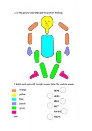 English Worksheet: PARTS OF THE BODY