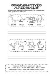 English Worksheet: Comparatives Animals