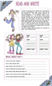 English Worksheet: READ AND WRITE