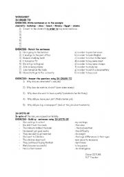 English Worksheet: in order to, in spite of