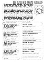 English Worksheet: ME AND MY BEST FRIEND (2)