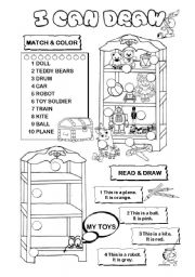 English Worksheet: I can draw series (9/10) - toys