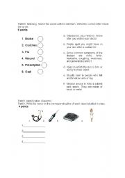 English worksheet: health