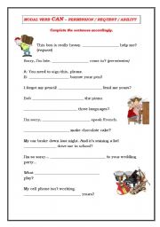 English Worksheet: Modal Verb CAN