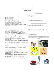 English Worksheet: Youre beautiful
