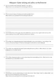 English Worksheet: Cyber-Bullying Webquest