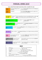 English Worksheet: Phrasal Verbs Quiz