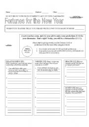 English Worksheet: Fortune telling