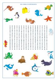 Sea  Animals Wordsearch