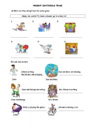 English Worksheet: Present Continuous Tense