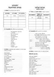 English worksheet: Practical Works (simple present)