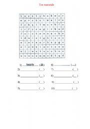 English Worksheet: Crossword