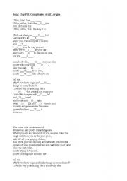 English worksheet: Song: Gap Fill: Avril Lavigne - Complicated