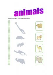 English worksheet: animals shadow