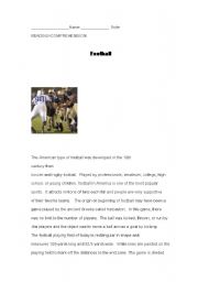 English Worksheet: American Football