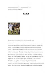 English worksheet: American Football