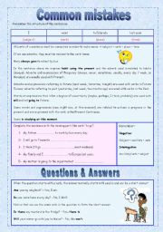 English Worksheet: Common mistakes