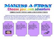 English Worksheet: CHOOSE YOUR OWN ADVENTURE _ MAKING A STORY