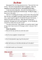 English Worksheet: The Writer