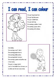 English Worksheet: Read and colour