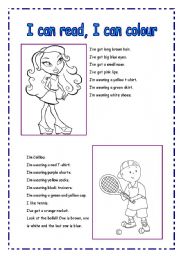 English Worksheet: Read and colour