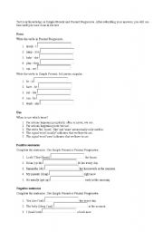 English worksheet: Present Simple and Present Con