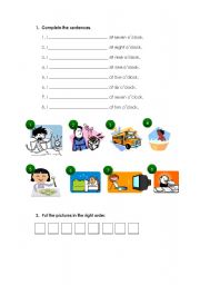 English worksheet: Daily routines