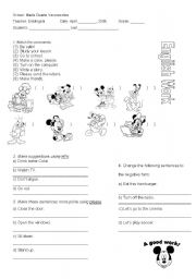 English Worksheet: Work about Imperative form