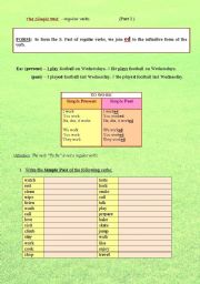 Simple past - regular verbs: (Part I) out of 4