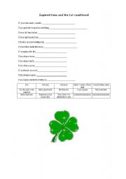 English worksheet: Superstitions and the 1st conditional