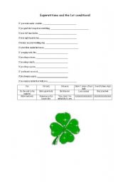 English Worksheet: Superstitions and the 1st conditional