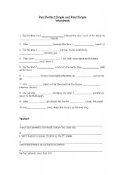 English worksheet: Past Perfect and Past Simple