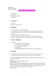 English worksheet: dream lesson