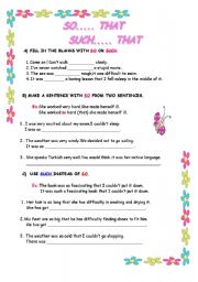 English Worksheet: so that