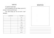 English Worksheet: wanted