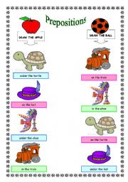 English Worksheet: Prepositions In/On/Under