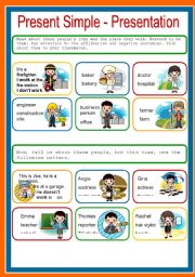 English Worksheet: PRESENT SIMPLE, PRESENTATION