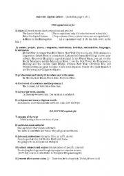 English Worksheet: Rules for Capital Letters